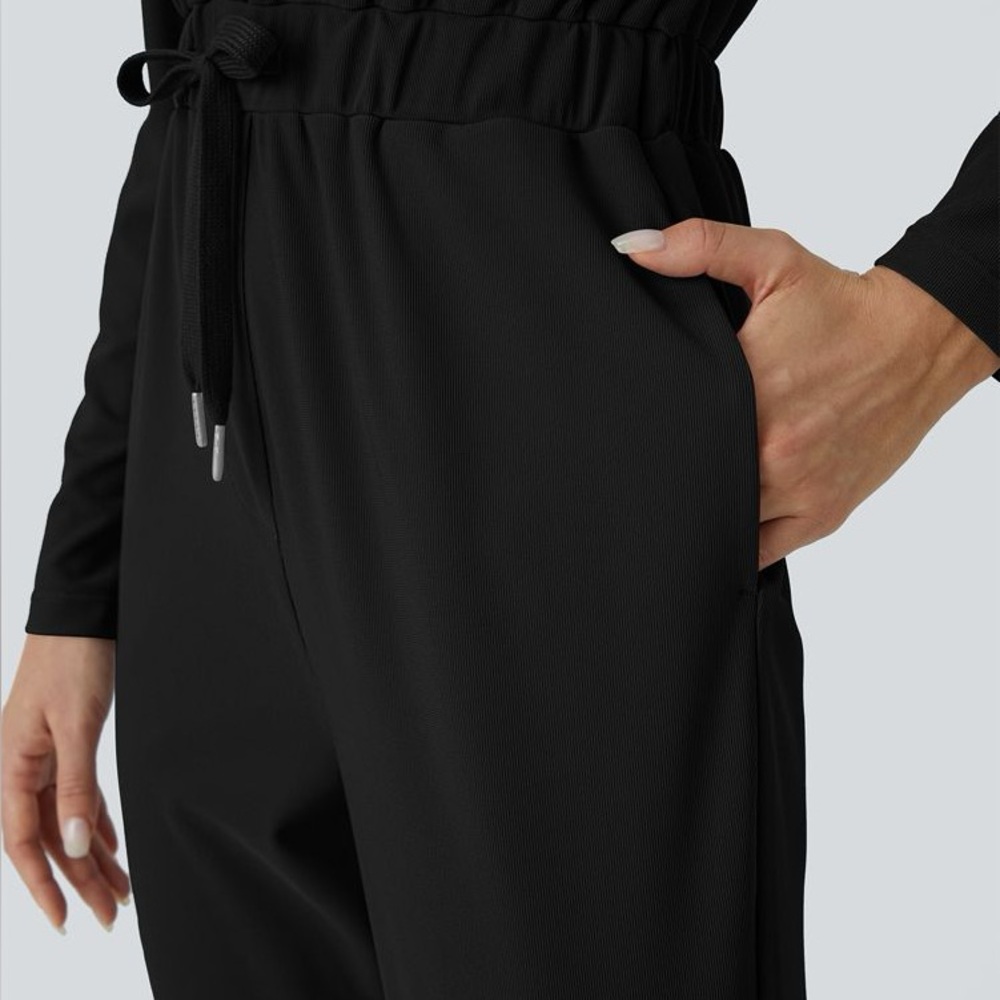 NWT Halara Collared Button Long Sleeve Drawstring… - image 4